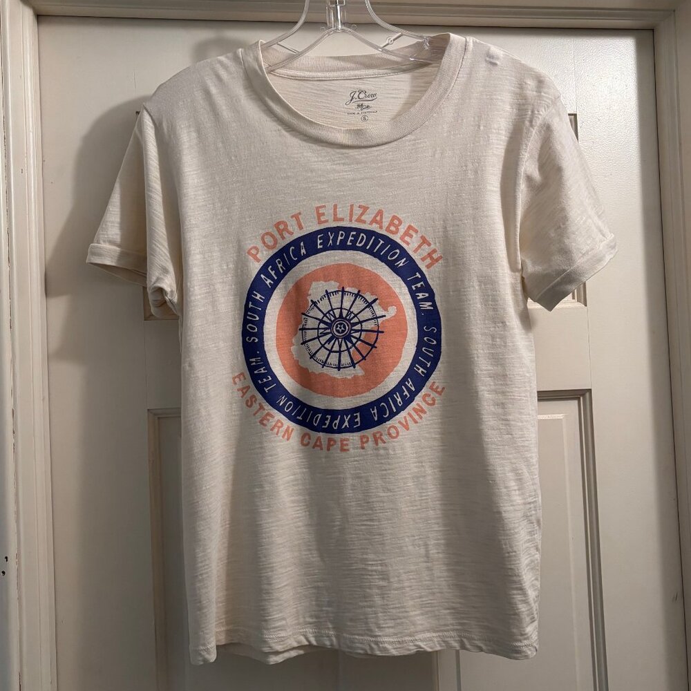 J. Crew Graphic Port Elizabeth t-shirt Cream Size: Small